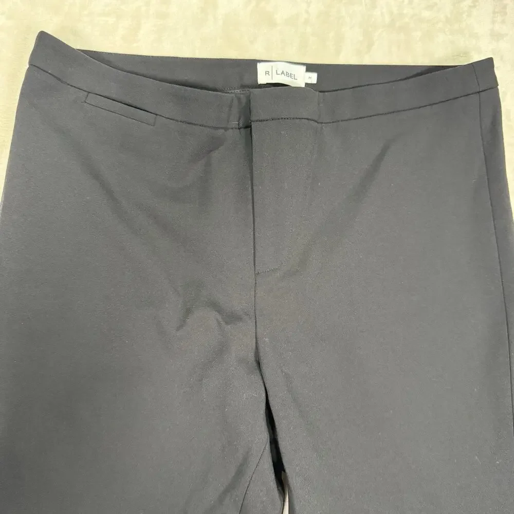 The Reset R Label Trouser Pants Women's Size Medium M Cropped Stretch Black - Picture 2 of 8